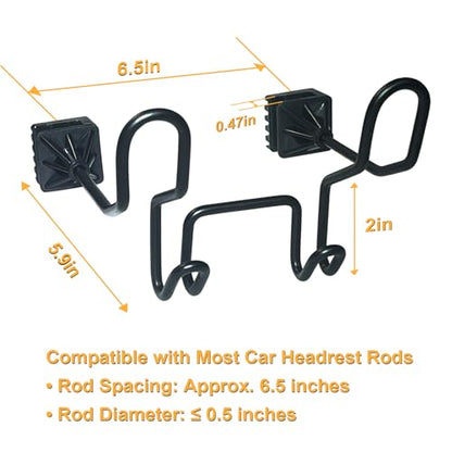 GODLIY Hard Hat Holder for Truck Seat - Work Truck Accessories for Hard Hat & Safety Vest,Car Back Seat Headrest Hooks for Men (2 PCS-upg) - style: 2 PCS-upg