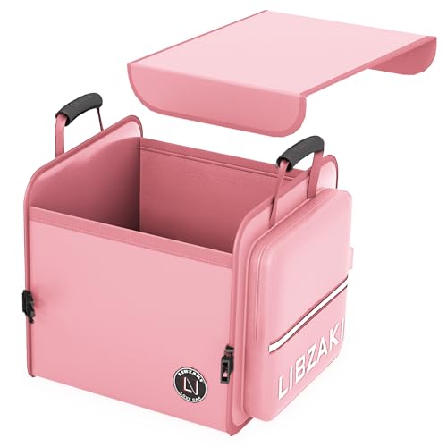 LIBZAKI Car Trunk Storage Organizer, Collapsible Trunk Storage Box for Car Truck SUV-Pink - color: Pink, size: Small