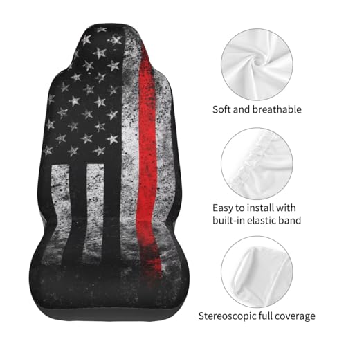 Bucket Seat Covers 2 Pack Black Flag Stain Resistant Car Seats Cover Driver Seat Protector for Automotive, Van, Truck, SUV, Sedans Premium Universal Fit Cars Accessories - color: Black Flag
