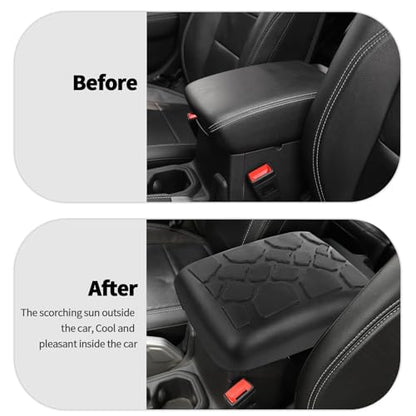 Center Console Armrest Cover Fit for 2018-2024 Jeep Wrangler JL JLU & Jeep Gladiator JT, Armrest Storage Soft Mat Pet Antiscrach Mat Cover
