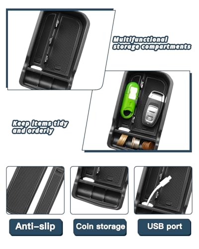 Ruiya 2017-2021 Compass Center Console Organizer for Jeep Compass Accessories ABS Material Armrest Console Glove Tray Compatible with 2017 2018 2019 2020 2021 Jeep Compass - color: 2017-2021 Jeep Compass