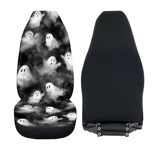 Car Seat Covers Accessories 2 Pieces Car Front Seat Covers, Universal Fit Auto Interior Bucket Seat Covers(Ghost 68) - color: Ghost 68