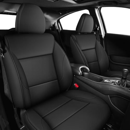 AOMSAZTO Custom Fit Seat Covers for Honda HRV 2016-2018 EX EX-L&2016-2022 LX,Full Set Faux Leather HR-V Car Seat Protector Black - color: Black, size: HRV 2016-2018 EX,EX-L&2016-2022 LX