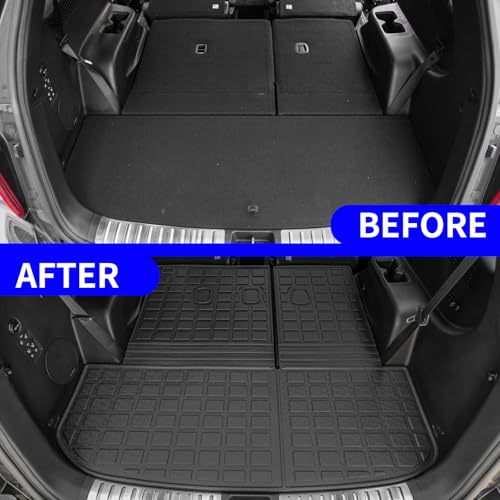 Rongtaod Cargo Mat Compatible with Hyundai Palisade 2020-2025 Trunk Mat Cargo Mat Cargo Liner All Weather Trunk Liner 2024 Palisade Accessories (Trunk Mats with Backrest Mat) - color: 20-25,Trunk Mat with Backrest Mat