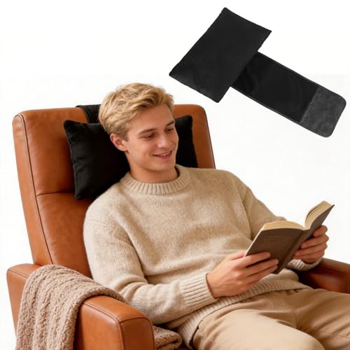 KINIVA Dual-Layer Ultra-Suede Neck Support Pillow for Recliners, Sofas & Office Chairs - Breathable Mesh, Removable Cover, Orthopedic Cervical Support for Pain Relief (Black) - color: Black