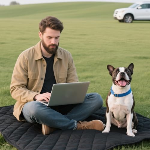 O SHI CAR Car Seat Cover for Dogs SUV Cargo Liner, Waterproof Pet Cargo Cover Dog Seat Mat for Sedans Vans with Bumper Flap Protector, Non-Slip, Large Size Universal Fit, Black