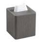 PU Leather Tissue Box Cover Square Tissue Box Holder with Magnetic Closure (Slate Grey Fluted) - color: Slate Grey Fluted