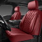 CAR PASS Piping Luxury Faux PU Leather Two Front Car Seat Covers, Waterproof Anti Slip Premium Automotive Seat Covers,Universal Fit for Suvs,Vans,Trucks, Armrest Airbag Compatible, Burgundy Red - color: All Red Burgundy, size: Two Front