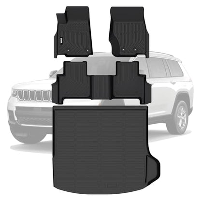 VIWIK Floor Mats & Cargo Liners for Jeep Grand Cherokee 2026 2025 2024 2023 2022, Anti Slip 3D Floor Liners, TPE Waterproof Car Mats, Custom Fit All Weather Protection SUV Accessories - size: Fit for 2026-2022 Jeep Grand Cherokee 4PCS