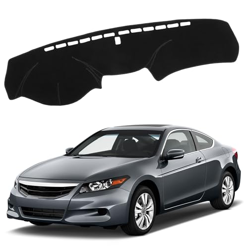 Upgraded Dash Mat for 2008-2013 Honda Accord Polyester Dash Board UV Protection Non-Slip Windshield Reflective Dash Cover Interior Accessory Black - color: 2008-2013 for Honda Accord