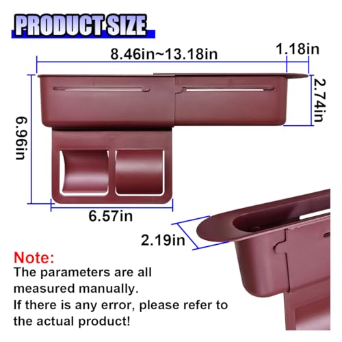 YoRise Car Seat Gap Filler, Multifunctional Car Seat Organizer, Phone Holder Between Seats & Console, Automotive Storage Box Accessories for Keys, Sunglasses, Cards, Phones (Red) - color: Red