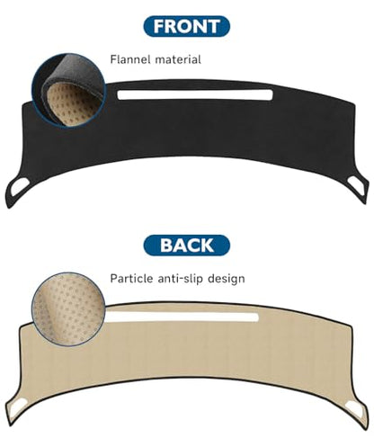 BIBLOZ Dash Cover Mat Fits for Toyota Prius 2016-2022 Accessories Black Flannel Interior Trim Car Dashboard UV Sun Protection - size: 2016-2022 Prius
