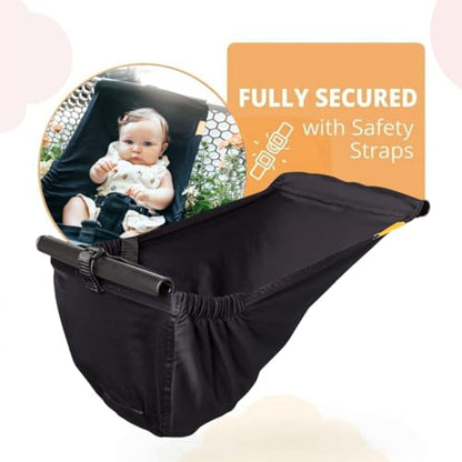 Shopping Cart Hammock – Infant Seat for Grocery Carts – Holds Car Seats Securely – Compatible with Select 4-Seater Wagons (20–24” Wide) – Supports Up to 50 lbs – Black