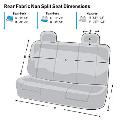 FH Group Full Cover Rear Bench Car Seat Cover – Universal Fit, Split Bench Design with Zipper, Compatible with 60/40 & 40/60 Split Seats, SUV & Van – Gray - color: Gray, style: Rear Set