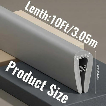 Rubber U Channel Edge Trim, Door Seal Strip, Fits Edge up to 1/16 Inch (1. 6mm) U Shape Weather Stripping(10 Feet,Gray) - color: Gray, size: 10 Feet