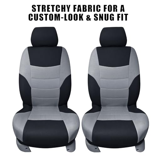Champlus Car Seat Covers, Breathable and Durable Mesh 2 Front Bucket Seat Covers, Universal Fit Automotive Sedan Cars, SUVs, Trucks, Mini Vans, Airbag Compatible, Easy to Install