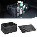 Car Trunk Organizer, Waterproof Adjustable Vehicle Storage Box, Automotive Collapsible Multi Compartment Organization Container Accessories, Universal for SUV, Sedan, Truck (Black)
