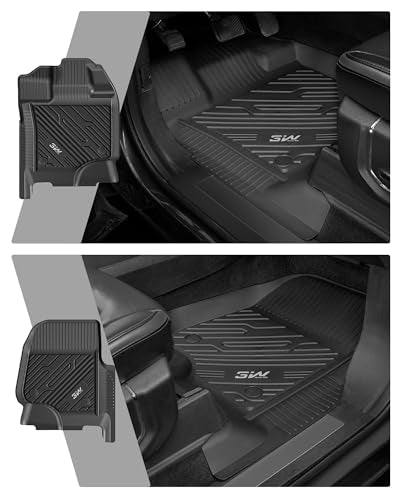 3W Floor Mats for Ford F-150 2015-2025 2026 & F150 Lightning 2022-2025 SuperCrew (w/o Fold Flat Storage), TPE All Weather Custom Fit, Front & Rear 3PCS | Heavy Duty, Easy Clean - Black - size: 1.F150 2015-2026 Floor Mats w/o Storage