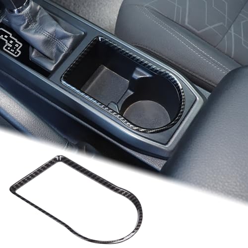 Aunginsy Car Gear Shift Panel Cup Holder Trim Ring Compatible with Toyota Tacoma 2016-2023 Truck Center Console Gear Shifter Cup Holder Panel Decorative Frame Protection Cover ABS Interior Accessories - color: Carbon Fiber Pattern