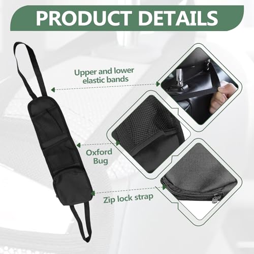 2 PCS Car Seat Side Organizer, Multifunctional Stuff Holder with Mesh Net Pocket, Auto Seat Storage Hanging Bag For Cars, SUVs, Trucks. Can Hold Mobile Phone, Wallet, Glasses (Black)