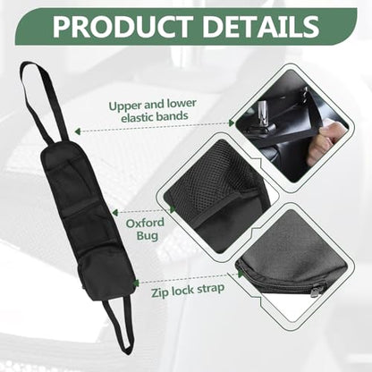 2 PCS Car Seat Side Organizer, Multifunctional Stuff Holder with Mesh Net Pocket, Auto Seat Storage Hanging Bag For Cars, SUVs, Trucks. Can Hold Mobile Phone, Wallet, Glasses (Black)