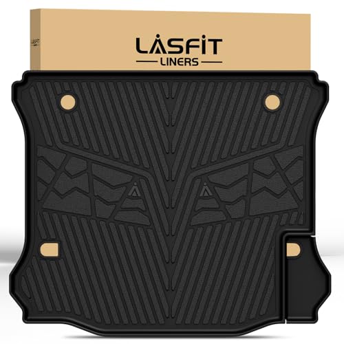 LASFIT Trunk Mat for Jeep Wrangler 2011-2018 JK Unlimited 4-Door Without Subwoofer (NOT for JL or 2-Door) All Weather TPE Custom Fit Cargo Mat Trunk Liner Cargo Liner, Black - style: Wrangler JK 2011-2018 Cargo Mat