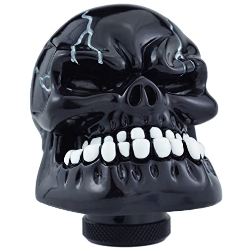 Skeleton Shifter Knobs Skull Gear Lever Handle Car Shift Head Fit Most Manual Automatic Transmission, Black - color: Black
