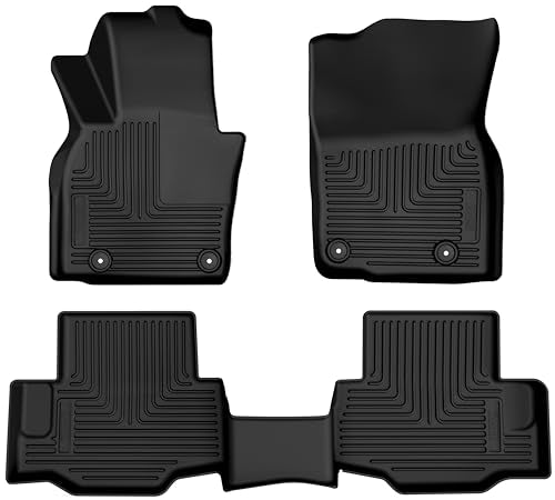 Husky Liners Weatherbeater Floor Mats | Fits 2024-2026 Mazda CX-90, 2025-2026 Mazda CX-70 | Front & 2nd Row, 3-pc Black - 95481 - style: Front & 2nd Row