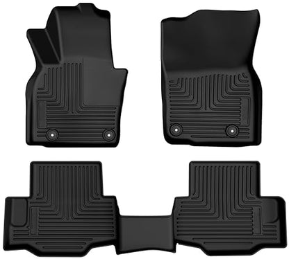Husky Liners Weatherbeater Floor Mats | Fits 2024-2026 Mazda CX-90, 2025-2026 Mazda CX-70 | Front & 2nd Row, 3-pc Black - 95481 - style: Front & 2nd Row