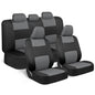 BDK PolyPro Car Seat Covers Full Set in Gray on Black, Front and Rear Split Bench Seat Covers for Cars, Easy to Install Car Seats Cover Set and Accessories for Auto Trucks Van SUV - Gray - color: Gray