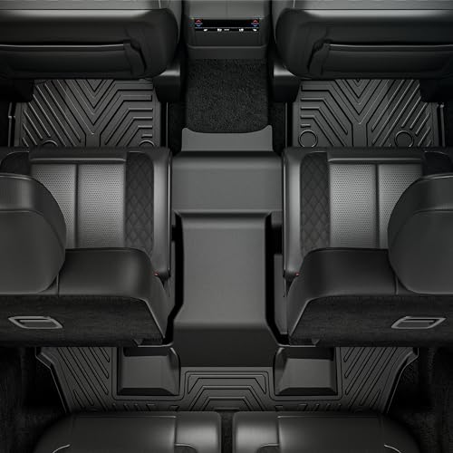 YITAMOTOR Floor Mats for Chrysler Pacifica 2017-2026 7/8 Passenger (No Hybrid) & Voyager 2020-2026, Custom Fit All Weather Anti-Slip TPE Rubber Automotive Accessories, 3 Row & Cargo Liner Set, Black - style: 17-26 Chrysler Pacifica Floor Mats & Cargo Line