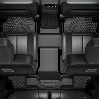 YITAMOTOR Floor Mats for Chrysler Pacifica 2017-2026 7/8 Passenger (No Hybrid) & Voyager 2020-2026, Custom Fit All Weather Anti-Slip TPE Rubber Automotive Accessories, 3 Row & Cargo Liner Set, Black - style: 17-26 Chrysler Pacifica Floor Mats & Cargo Line