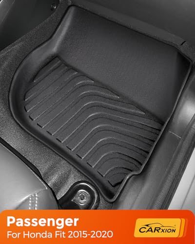 Car Floor Mats for Honda Fit : 2015-2020 (Not for Manual Transmission) Cargo Trunk Liner, Accessories All Weather Rubber Custom Fit for Honda Fit 2020 2019 2018 2017 2016 2015 SUV 5-Seat Models Black