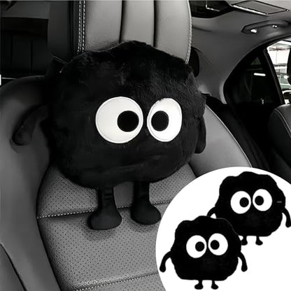 Car Headrest Pillow 2PCS Cute Big-Eyed Sprite Car Headrest Pillows Travel Neck Pillow Comfortable Neck Support - Plush Comfort Neck Cushions for Cars, Home & Office