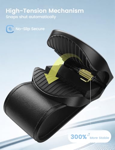 Lamicall Sunglass Holder for Car Visor - [1s One-Hand Access] [Never Fall Secure] Car Sunglass Holder, Anti-Scratch Glasses Visor Clip for All Cars, Non-Slip Car Accessories for Men & Women