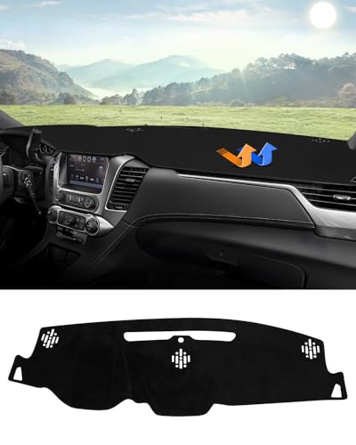 Autorder Dashboard Cover Mat for 2015-2020 Chevy Chevrolet Tahoe/Suburban/GMC Yukon Accessories Dash Cover Mat Flannel Sunshade Glare UV Rays Protector (Without Forward Collision Alert/HUD) - size: 2015-2020 Tahoe/Suburban