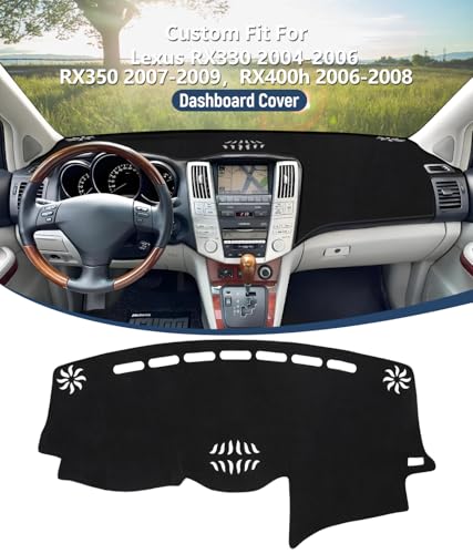 BIBLOZ Dash Cover for Lexus RX RX330 2004-2006/RX350 2007-2009/RX400h 2006-2008 Accessories Black Flannel Dashboard Cover Mat Car Dashboard UV Sun - size: 2007-2009 RX350