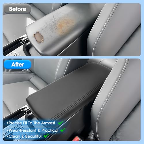 2023 2024 2025 2026 Prius Center Console Cover for Toyota Prius (LE/XLE/Limited/Nightshade Edition), Waterproof&Comfy Leather Armrest Cover 2026 2025 Prius Accessories (Leather) - color: Leather