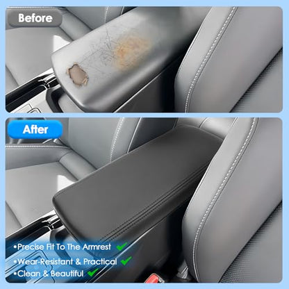 2023 2024 2025 2026 Prius Center Console Cover for Toyota Prius (LE/XLE/Limited/Nightshade Edition), Waterproof&Comfy Leather Armrest Cover 2026 2025 Prius Accessories (Leather) - color: Leather