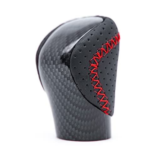 Gear Shift Knob Shifter for Lexus ES GS GX is NX RC RX 200t 250 300 300h 350 350L 450h 450h 450hL 460 500 | Fits F-Sport OEM Style Replacement (Red Stitch/Carbon Fiber Pattern) - color: Red Stitch / Carbon Fiber Pattern