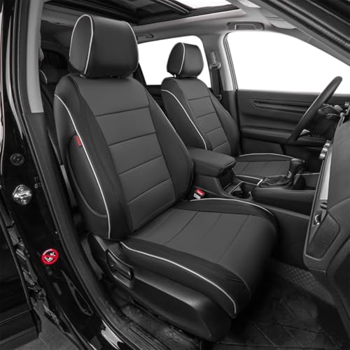 EKR CRV Seat Covers Custom Fit for Honda CRV 2023 2024 2025 2026 Leather Car Seat Cover Full Set for Trucks SUV,Waterproof Car Seat Cushion,Faux Leather (Black/Gray) - color: Black/gray, size: 2023-2026 CRV EX,EXL,LX ,Sport,Hybrid