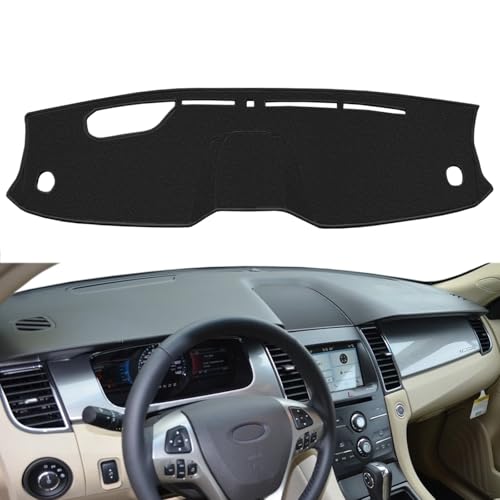 Dash Cover Mat Custom Fit for Ford Taurus with Head Up Collision Warning System with Light Sensor,Without Speaker Dashboard Cover Pad Carpet (Black) K380B