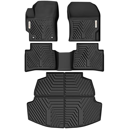 YITAMOTOR Floor Mats for Toyota Corolla 2026-2020, All Weather Custom Fit TPE Rubber Floor Liners and Trunk Mat, 1st & 2nd Row & Cargo Liner, Corolla Accessories, Black
