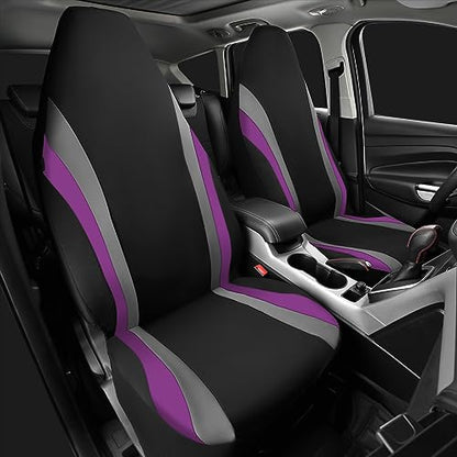 CAR PASS AquaShield Neoprene Waterproof Car Seat Covers Front Seats Only, High Back Bucket Seat Cover,Airbag Compatible,Seat Covers for Women Girl, Universal Fit for Auto Truck Van SUV (Black Purple) - color: Black and Purple
