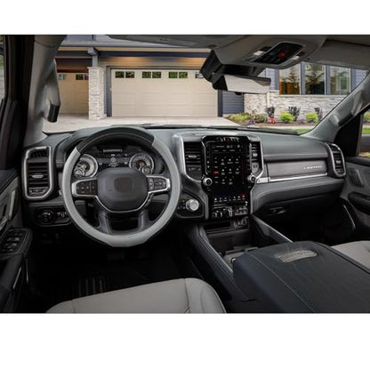 West Llama Customized Auto Car Steering Wheel Cover for Dodge RAM 1500 2500 3500, 15.5-16 inch(Black+Gray-Large Size) - color: C-Black+Gray