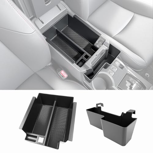 Center Console Organizer for 2010-2024 Toyota 4Runner Upgraded Hanging Armrest Box Extra Storage Space Tray for 4 Runner Interior Accessories(Fit 10-24/Hanging+Armrest Organizer) - color: 10-24 Hanging+Armrest Organizer