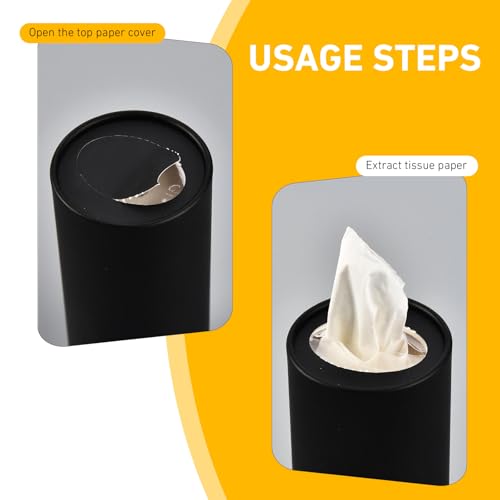 4 PCS Car Tissue Holder, Car Cup Holder Facial Tissues, Convenient Cylindrical Automotive Tissue Box, Universal for Most Cars (White)