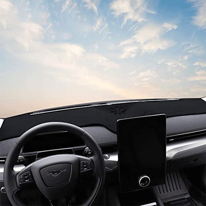 BestEvMod for Mach E Dashboard Cover Mat Accessories No Glare, Flannel Dash Covers Dash Mat Cover Anti Slip Sunshade No Glare Compatible with Mustang Mach E Interior Accessories 2021-2026 - size: Mach-E