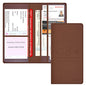 Car Insurance and Registration Holder, 9.5 x 5 Inch PU Leather Vehicle Glove Box Organizer Wallet Case for Insurance Card, Driver License, Paperwork - Brown - color: Brown