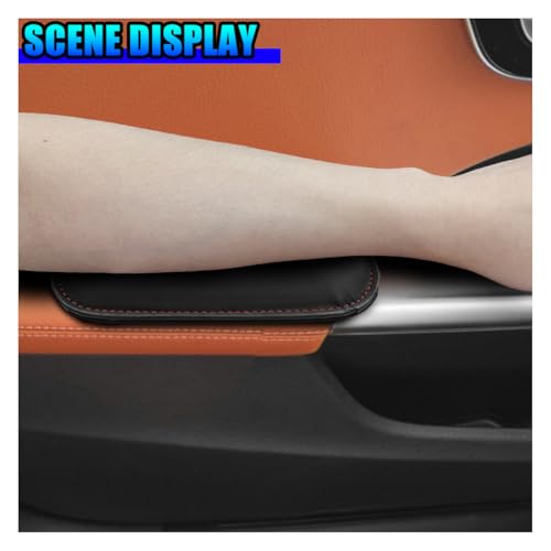 2PCS Car Door Armrest Pads, Soft Leather Memory Foam Car Knee Cushion Pad for Elbow Leg Support, Comfort Automotive Center Console Arm Rest Pillow Knee Pads Universal for Most Cars (Black)